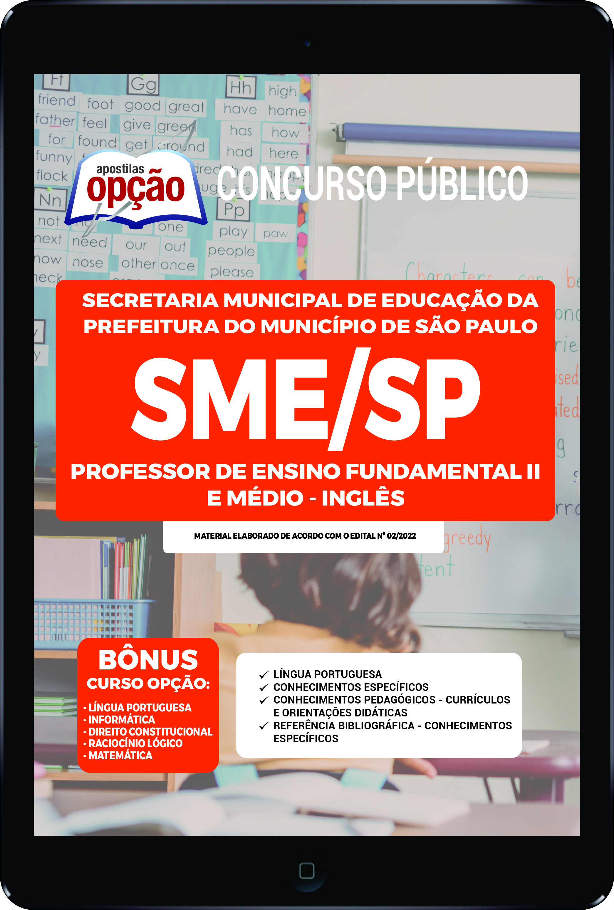 Apostila SME-SP PDF Professor de Ensino Fund II e Médio - Inglês 2022