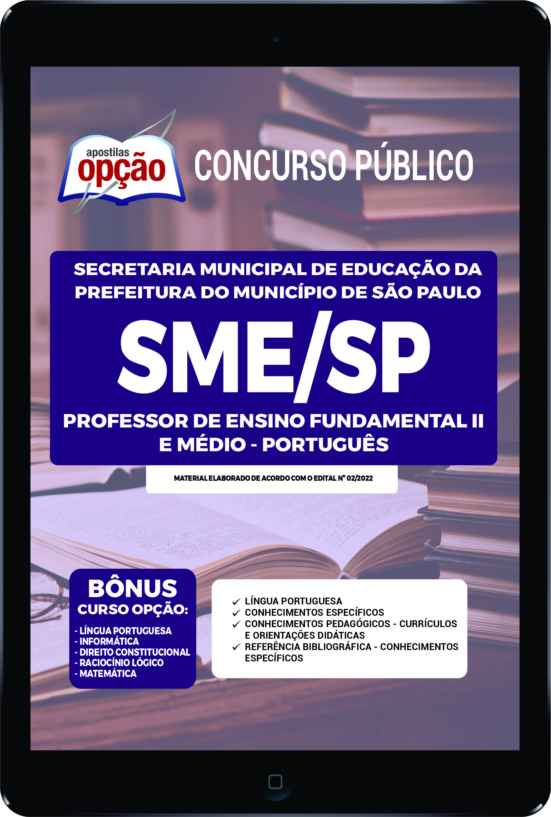 Apostila SME-SP PDF Professor de Ensino Fund II e Médio Português 2022