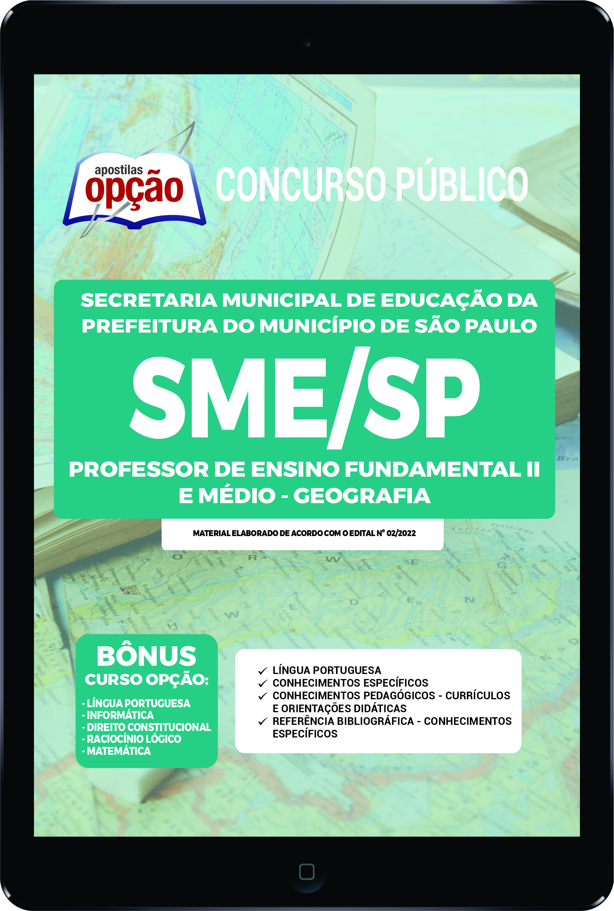 Apostila SME-SP PDF Professor de Ensino Fund II e Médio Geografia 2022