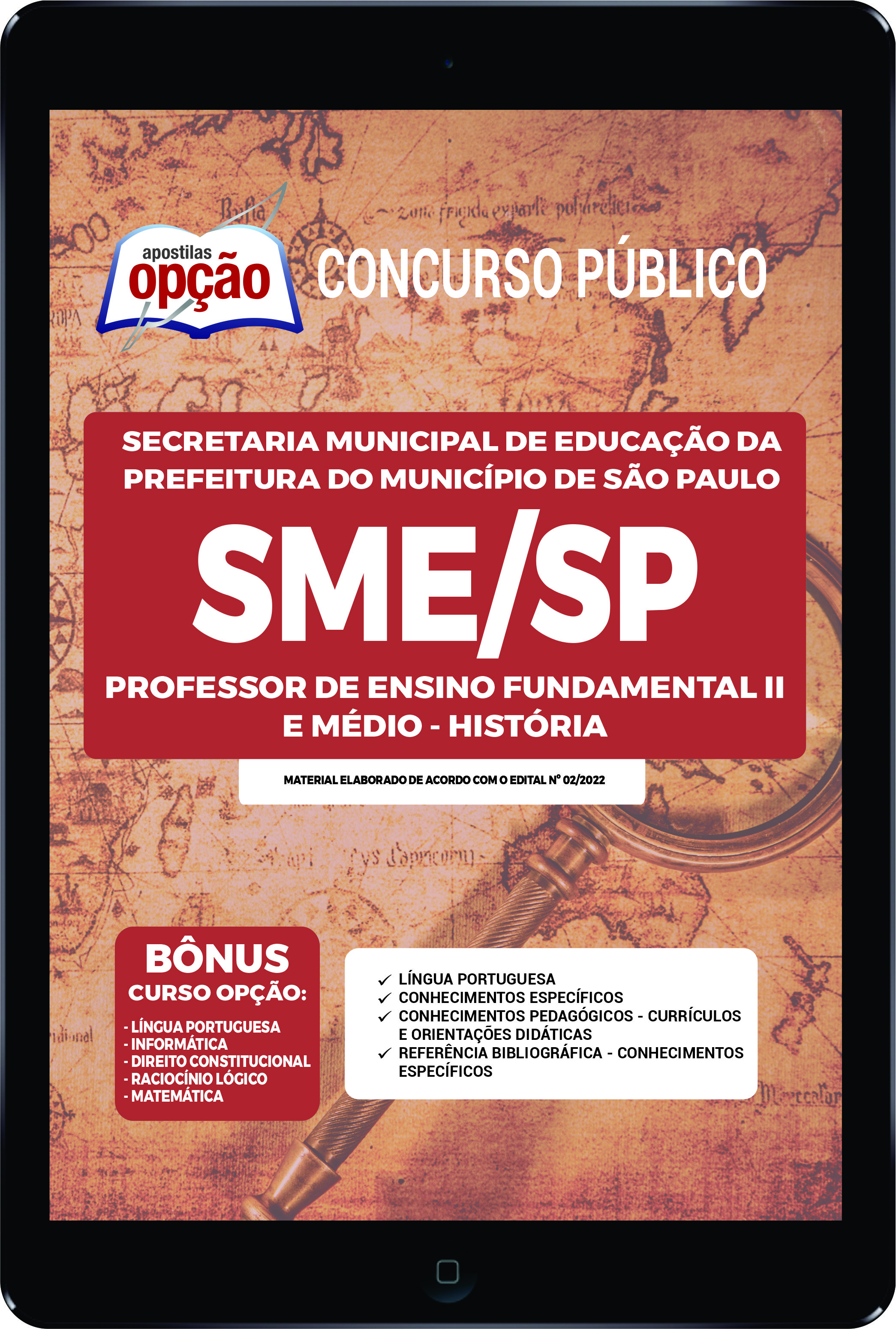 Apostila SME-SP PDF Professor de Ensino Fund II e Médio História 2022