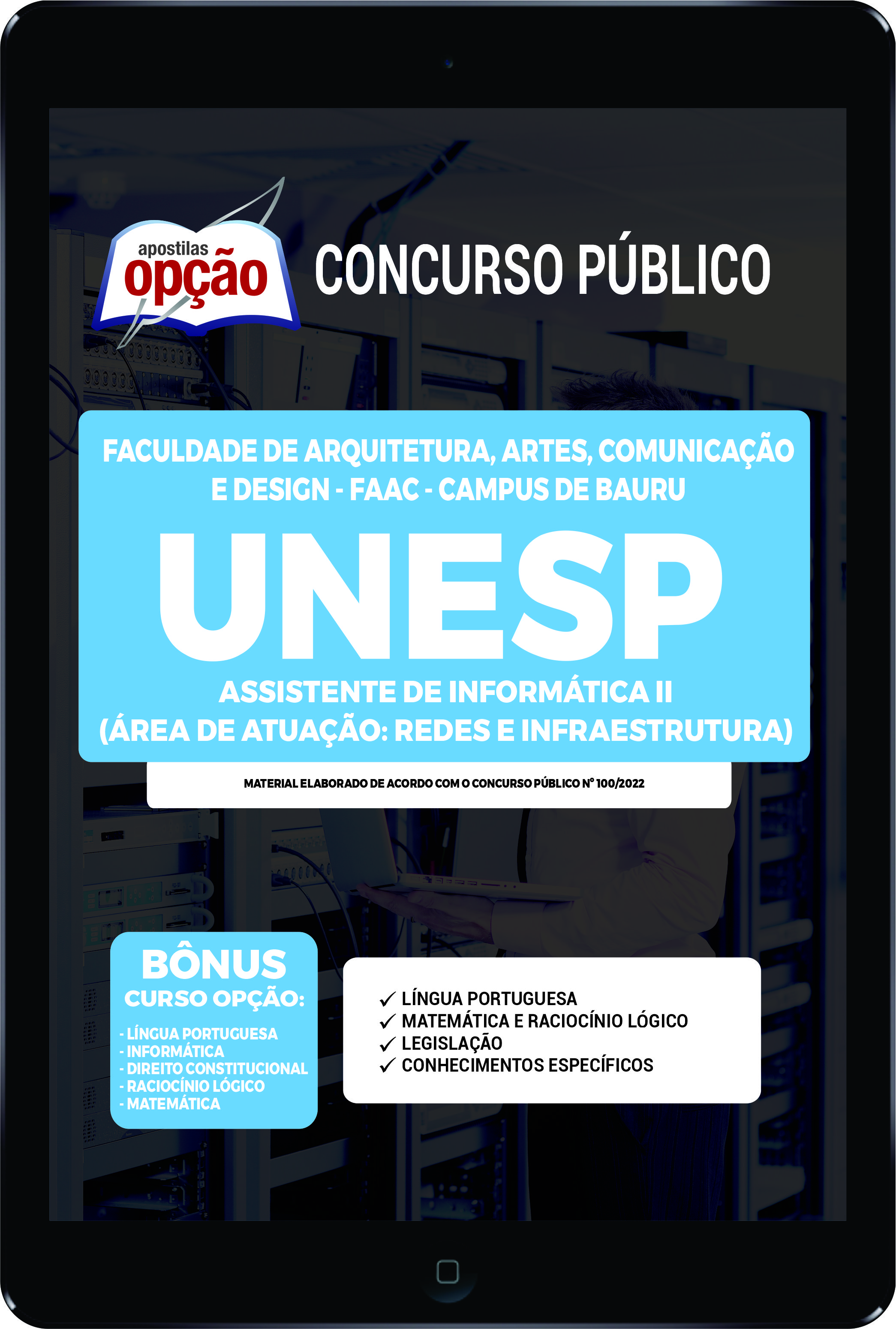 Apostila UNESP (Câmpus Bauru) PDF Assistente Informática II Redes 2022