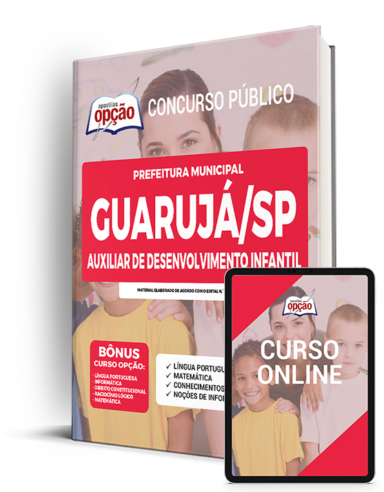 Apostila Prefeitura  Guarujá SP 2022 - Auxiliar de Desenvolvimento Infantil