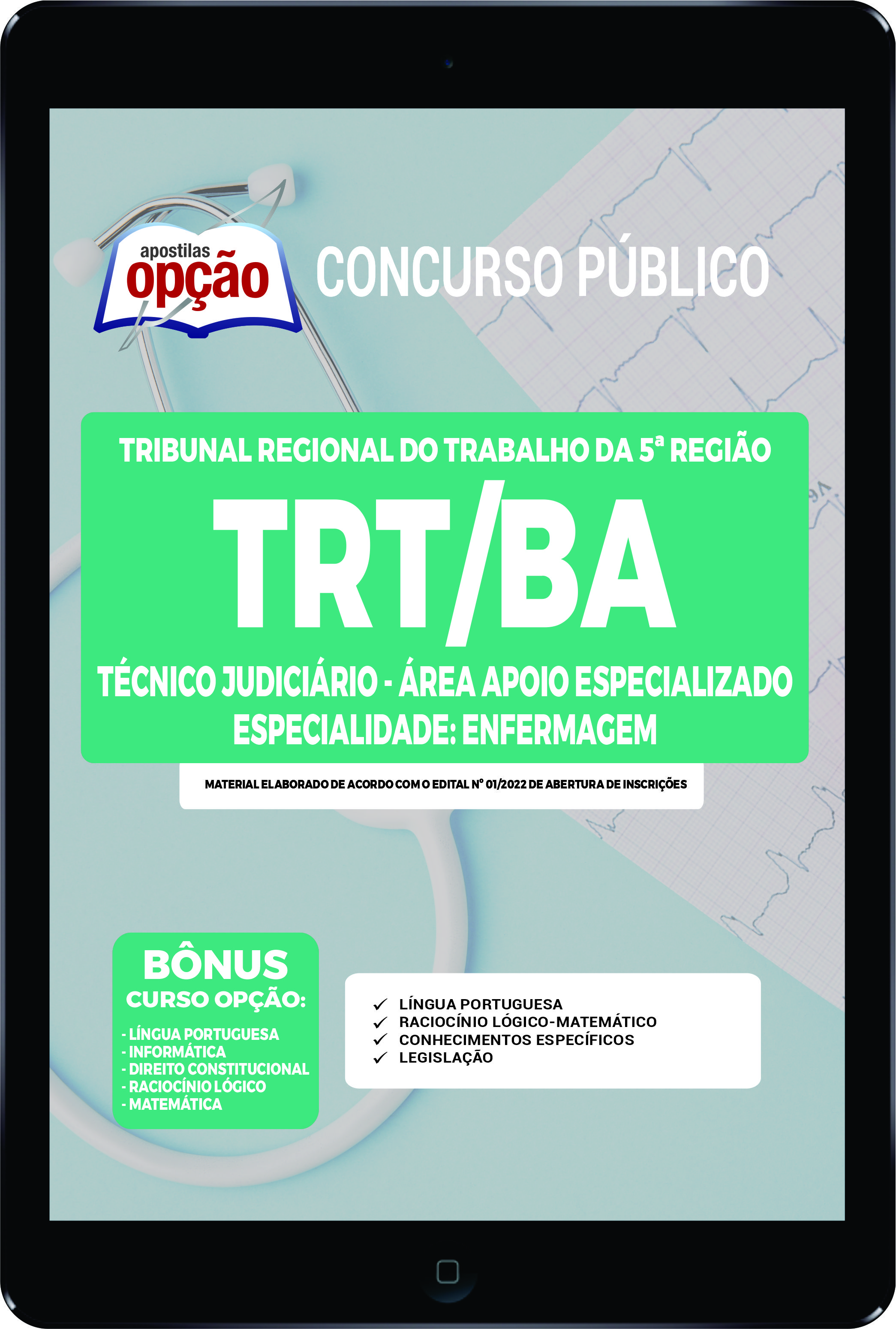 Apostila TRT-BA PDF - Técnico Judiciário - Enfermagem 2022