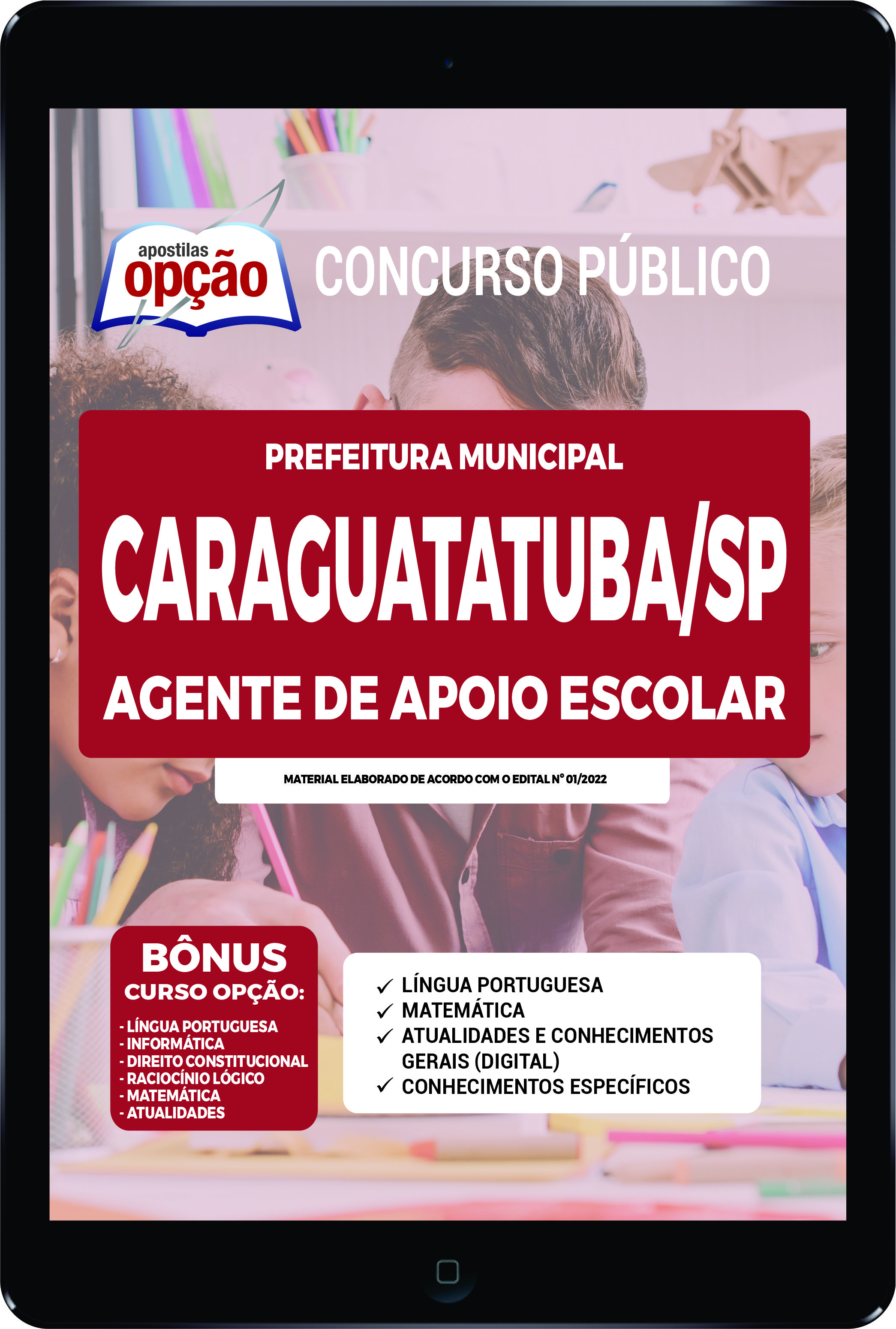 Apostila Prefeitura  de Caraguatatuba SP PDF Agente de Apoio Escolar 2022