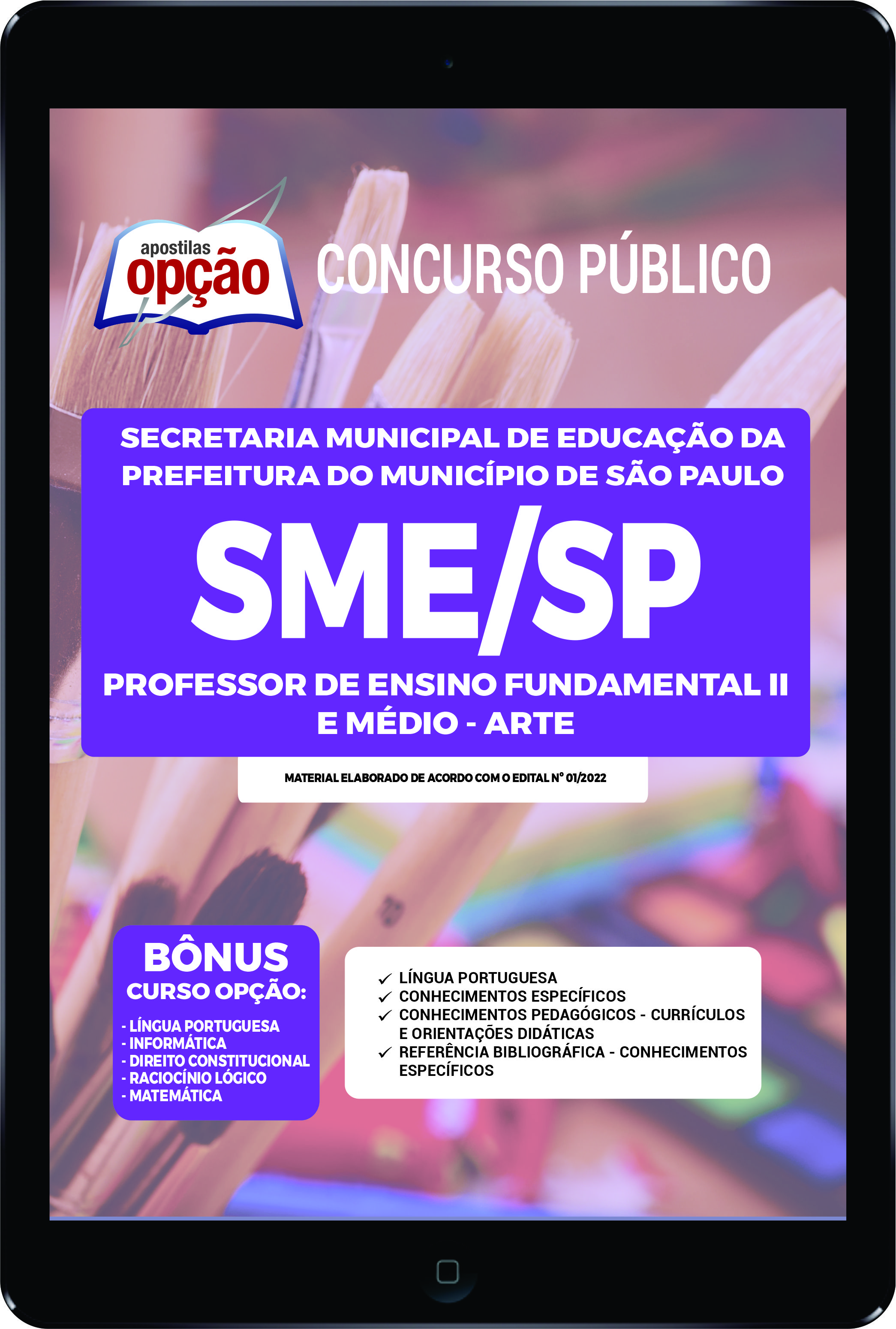 Apostila SME-SP PDF Professor de Ensino Fund II e Médio - Artes 2022