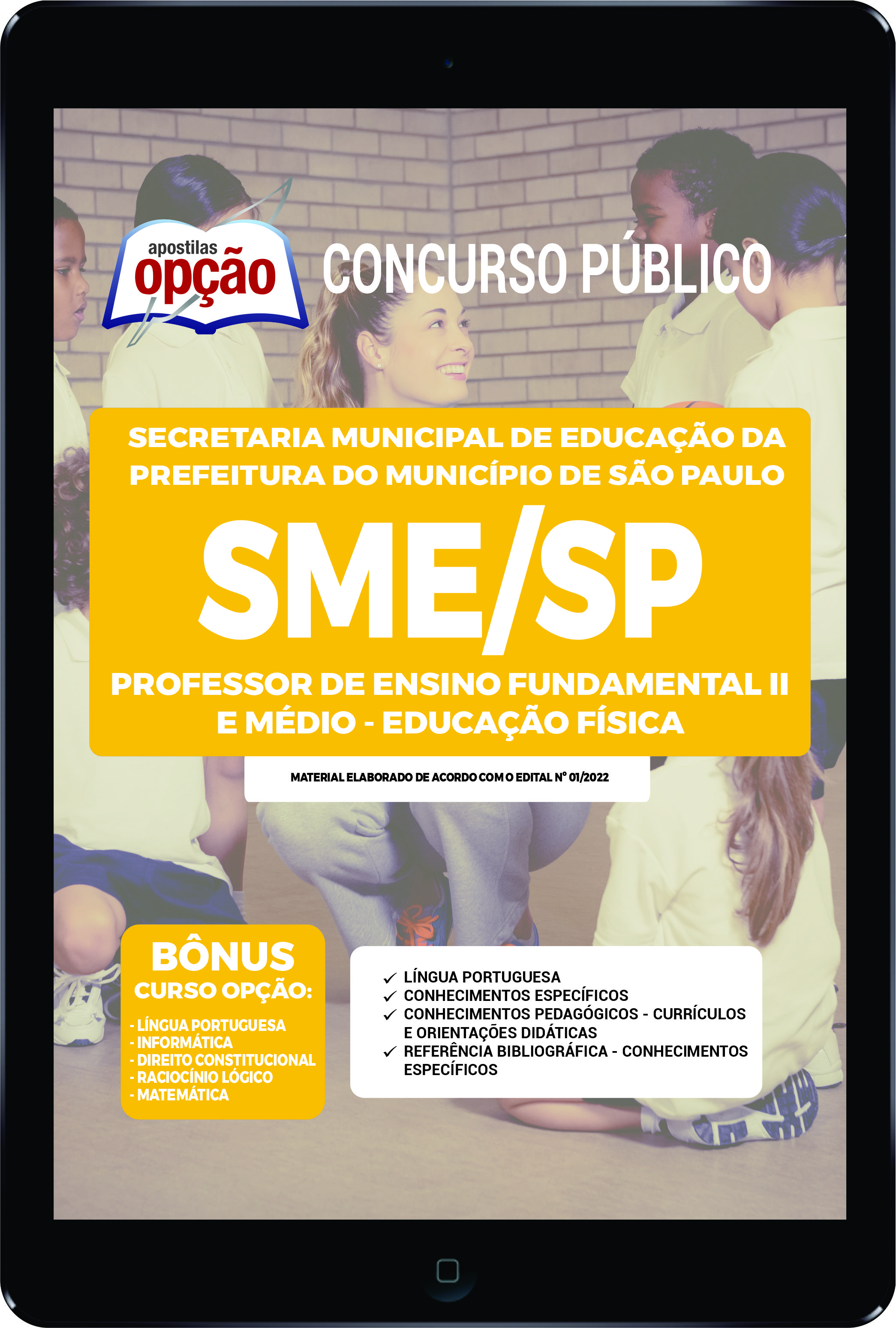 Apostila SME-SP PDF Professor de Ensino Fund II e Médio Ed Física 2022