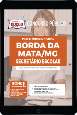 Apostila Prefeitura de Borda da Mata - MG em PDF - Secretário Escolar