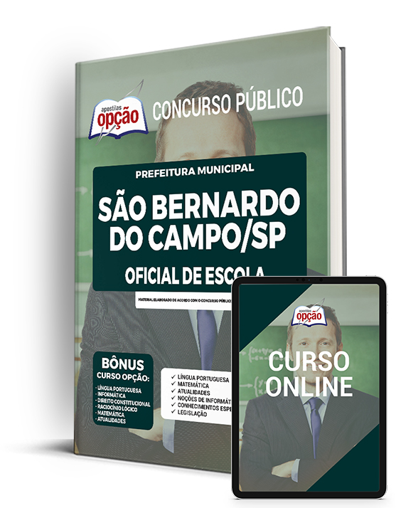 Apostila Prefeitura de São Bernardo do Campo SP 2022 Oficial de Escola