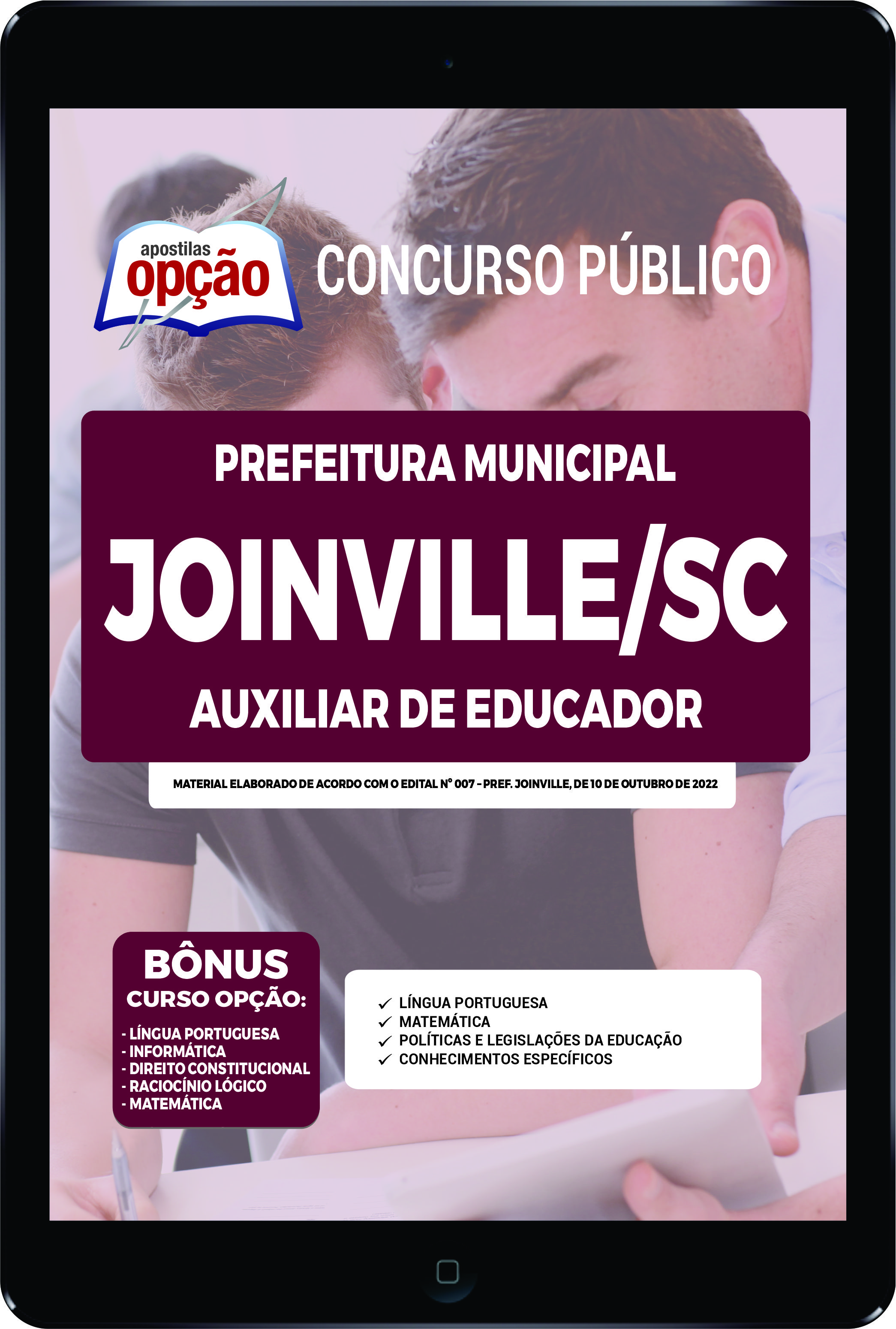 Apostila Prefeitura de Joinville - SC PDF - Auxiliar de Educador 2022