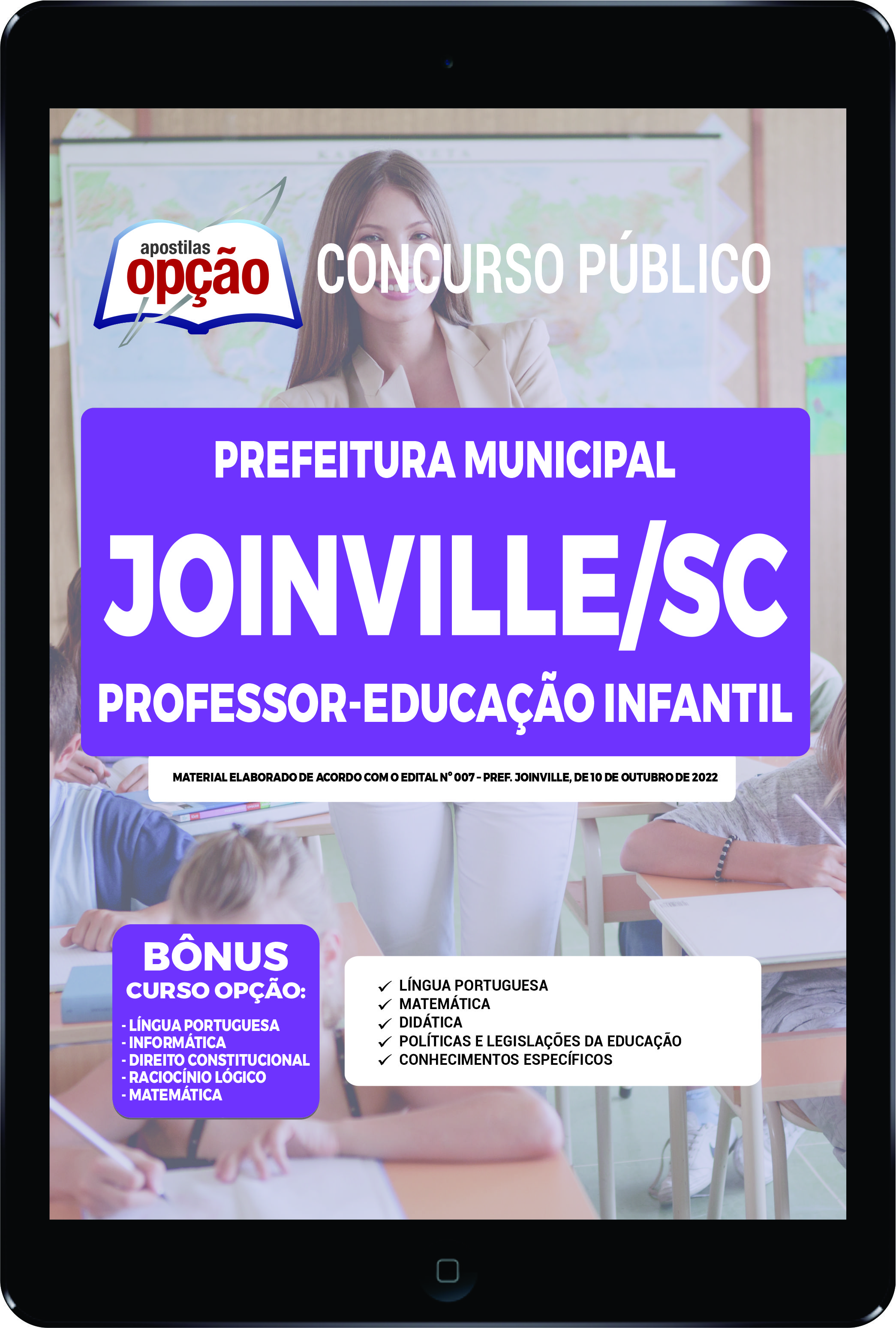 Apostila Prefeitura  de Joinville SC PDF Professor - Educação Infantil 2022