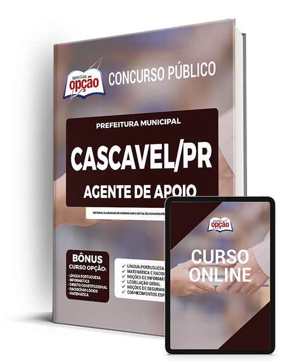 Apostila Prefeitura de Cascavel - PR 2022 - Agente de Apoio