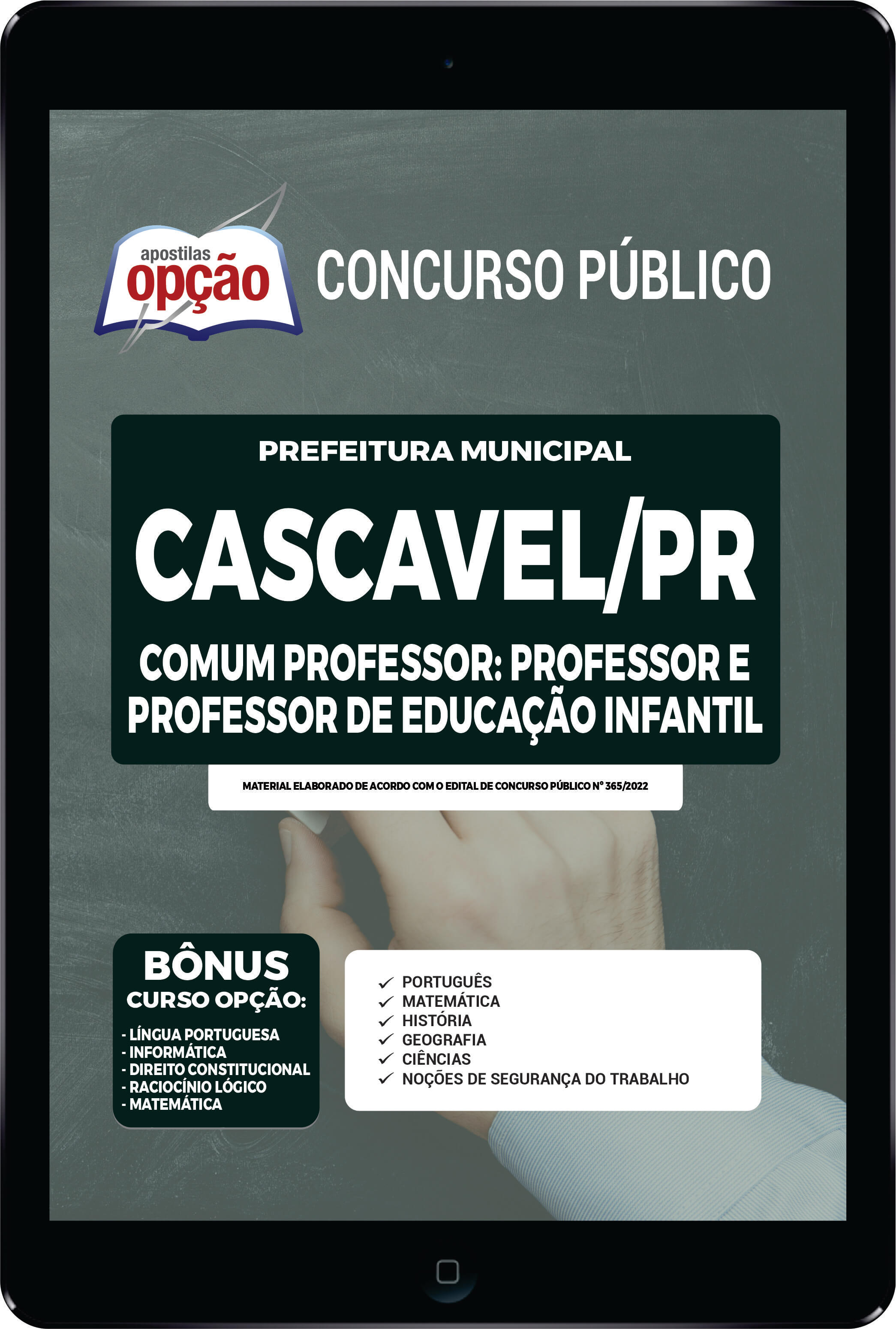 Apostila Prefeitura de Cascavel PR PDF - Comum Professor 2022