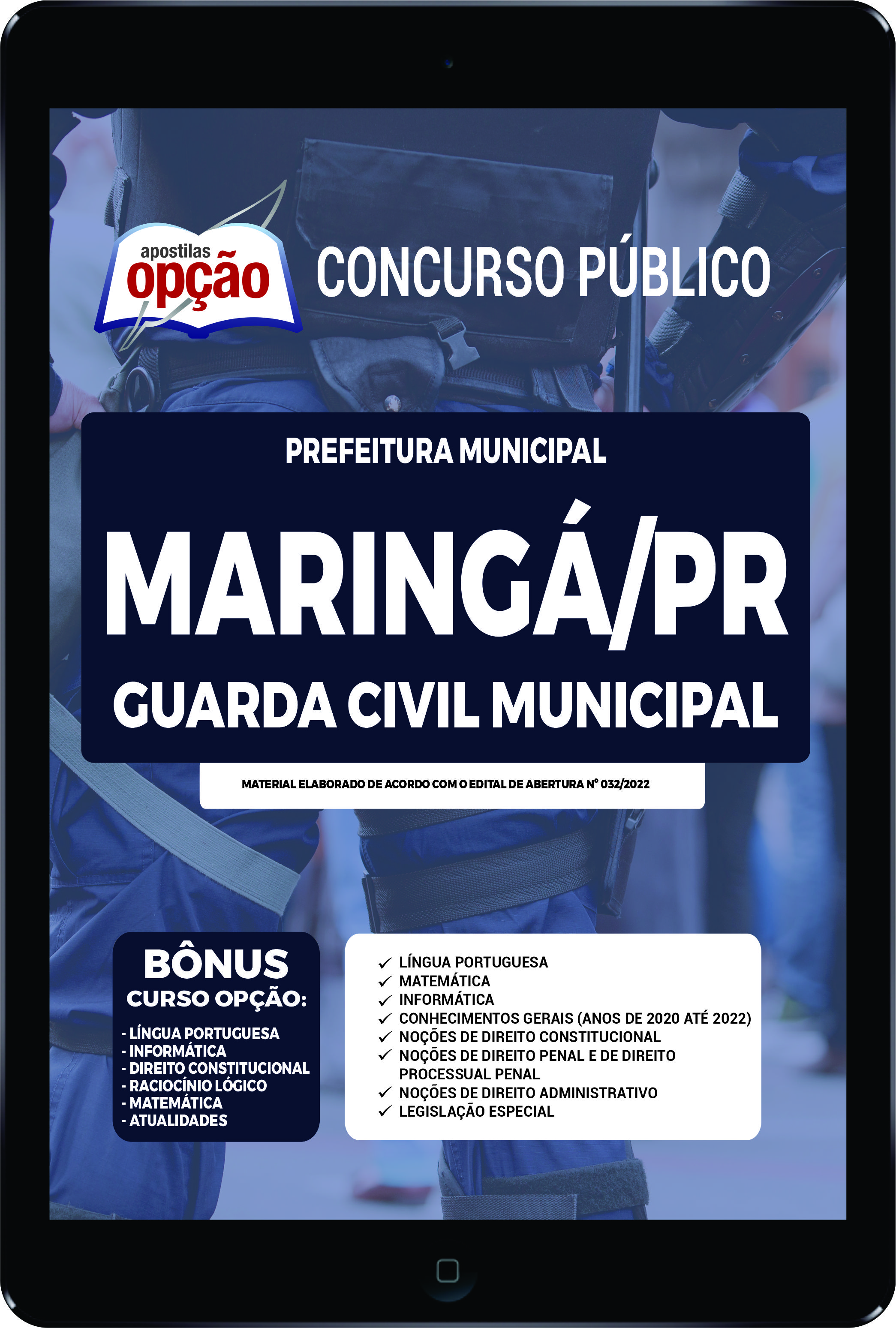 Apostila Prefeitura de Maringá - PR PDF - Guarda Civil Municipal 2022