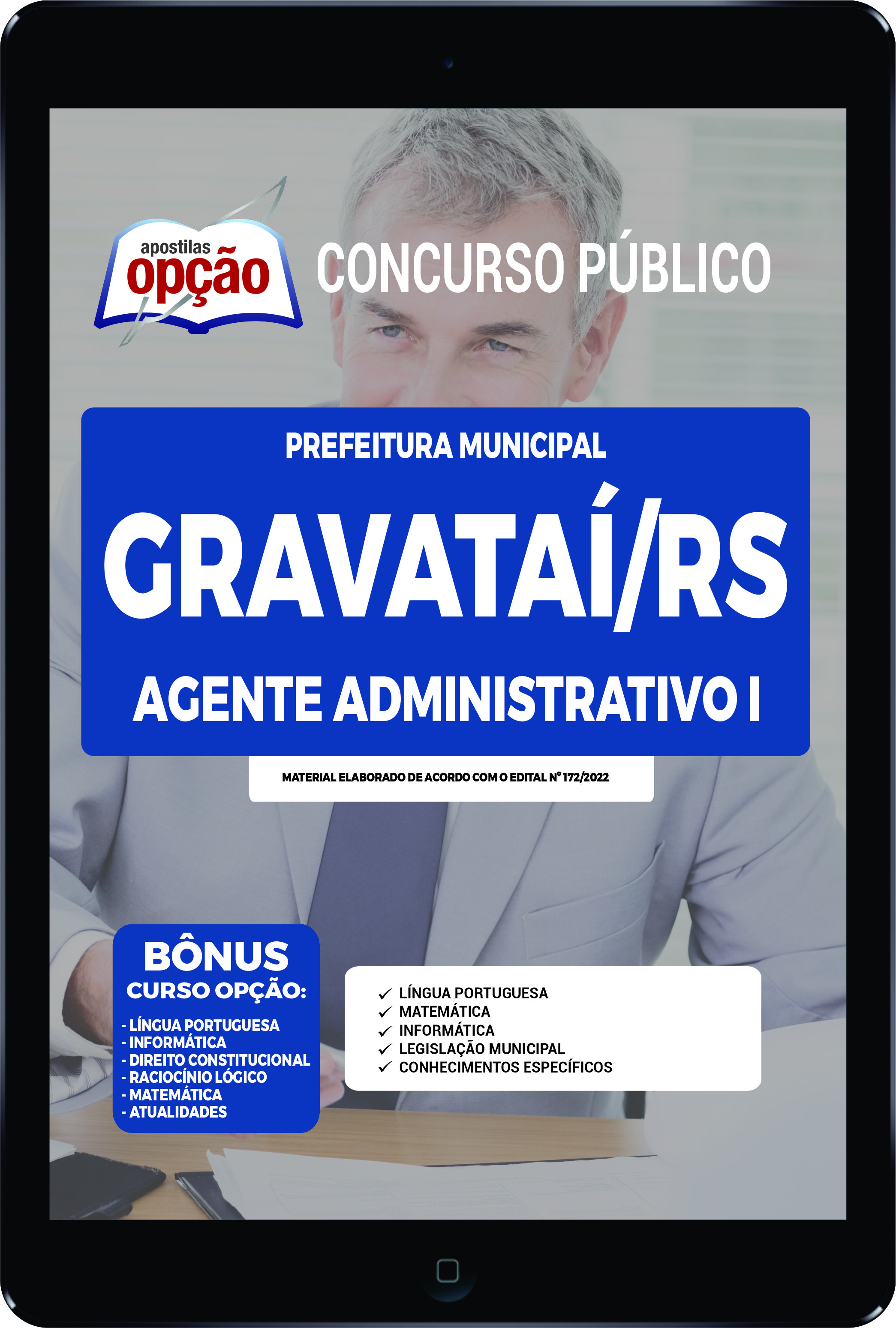 Apostila Prefeitura de Gravataí RS PDF - Agente Administrativo II 2022