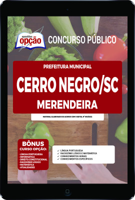Apostila Prefeitura de Cerro Negro - SC em PDF - Merendeira