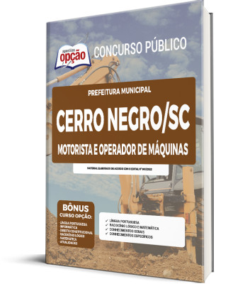 Apostila Prefeitura de Cerro Negro - SC - Motorista e Operador de Máquinas