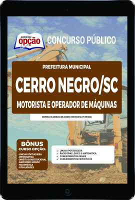 Apostila Prefeitura de Cerro Negro - SC em PDF - Motorista e Operador de Máquinas