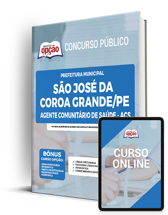 Apostila Prefeitura  São José da Coroa Grande PE 2022 Agente Com Saúde