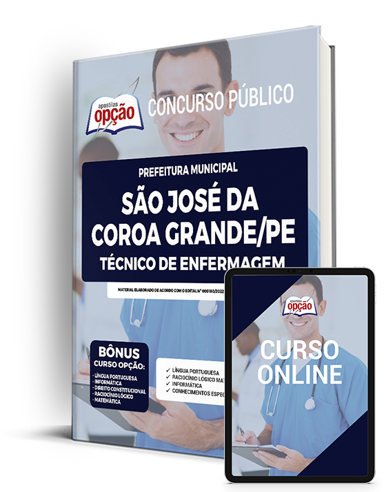 Apostila Prefeitura  São José da Coroa Grande PE 2022 Técnico de Enfermagem