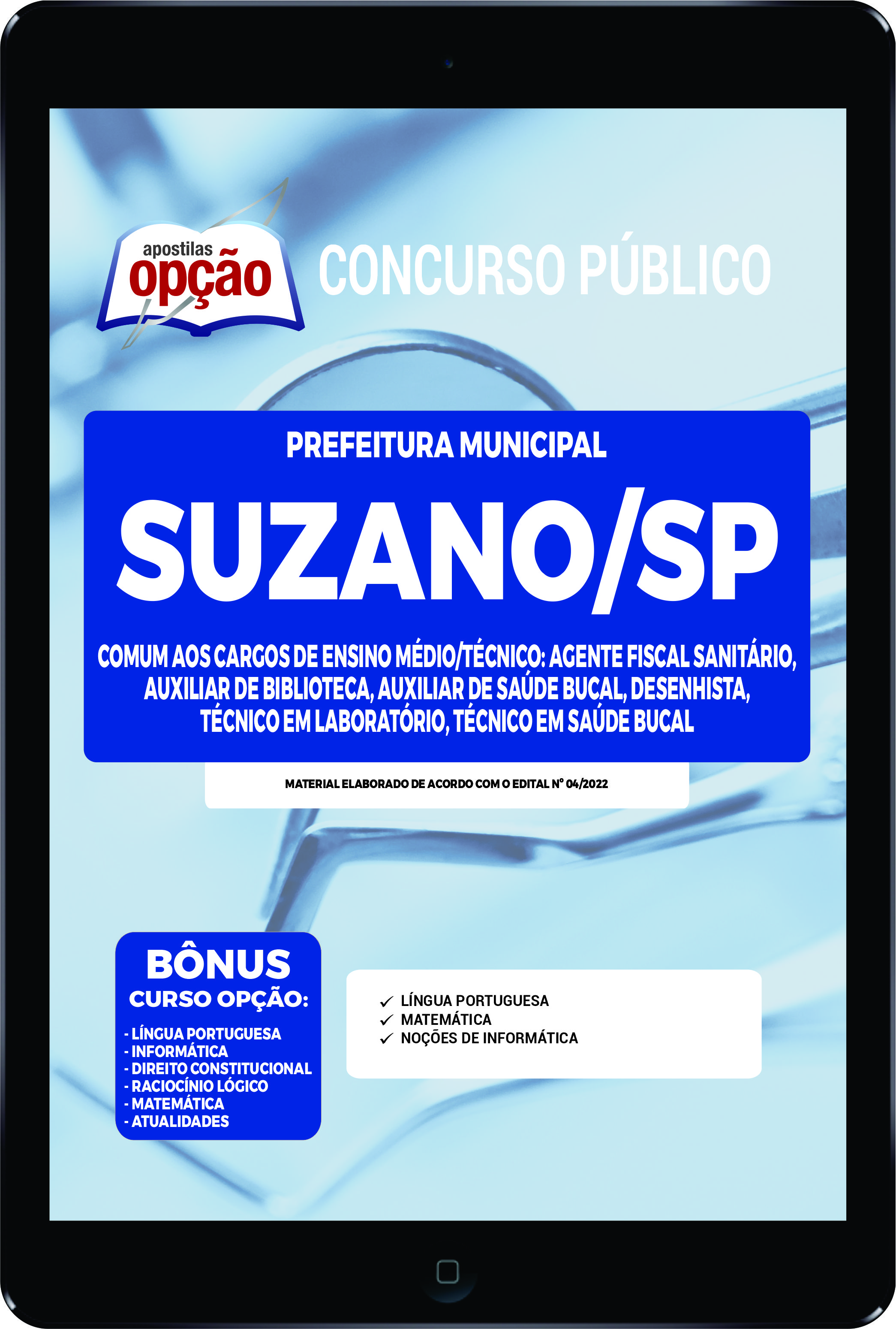 Apostila Prefeitura de Suzano - SP PDF - Comum Médio/Técnico 2023