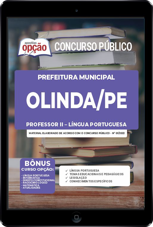 Apostila Prefeitura  Olinda PDF - Prof II – Líng Portuguesa 2023