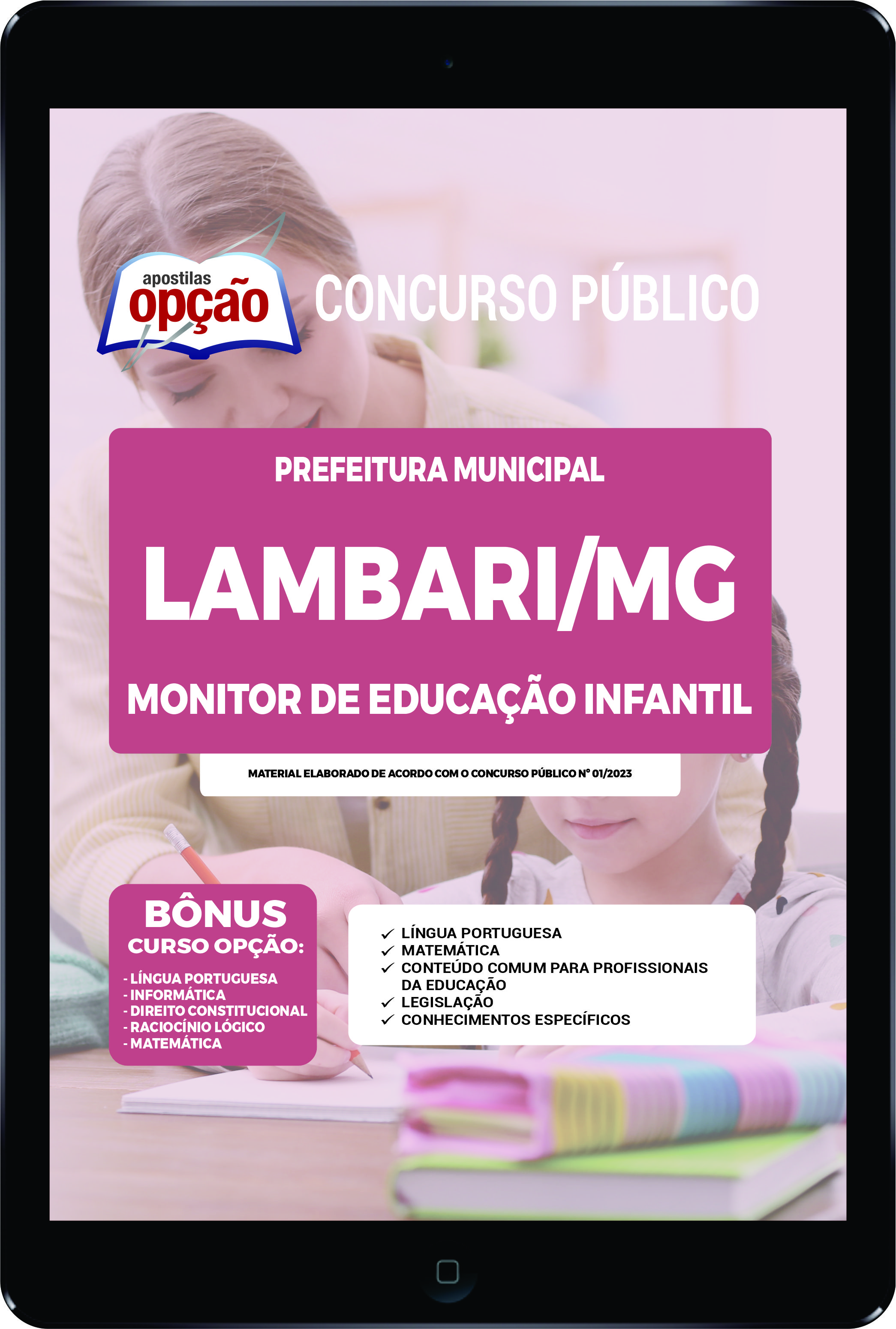 Apostila Prefeitura  de Lambari - MG 2023 - PDF Monitor Ed Inf