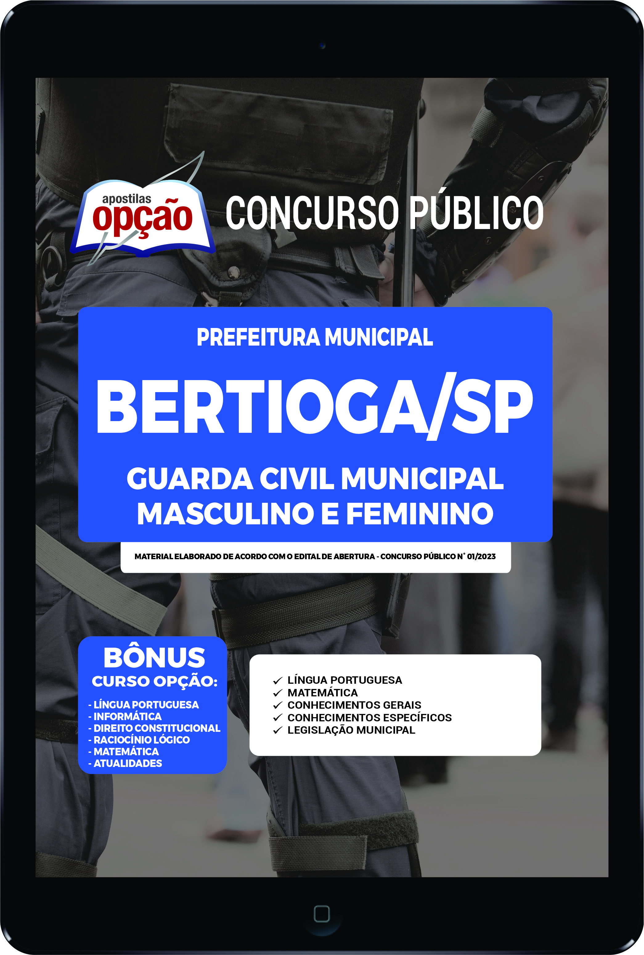 Apostila Prefeitura  Bertioga - SP PDF Guarda Civil Municipal 2023