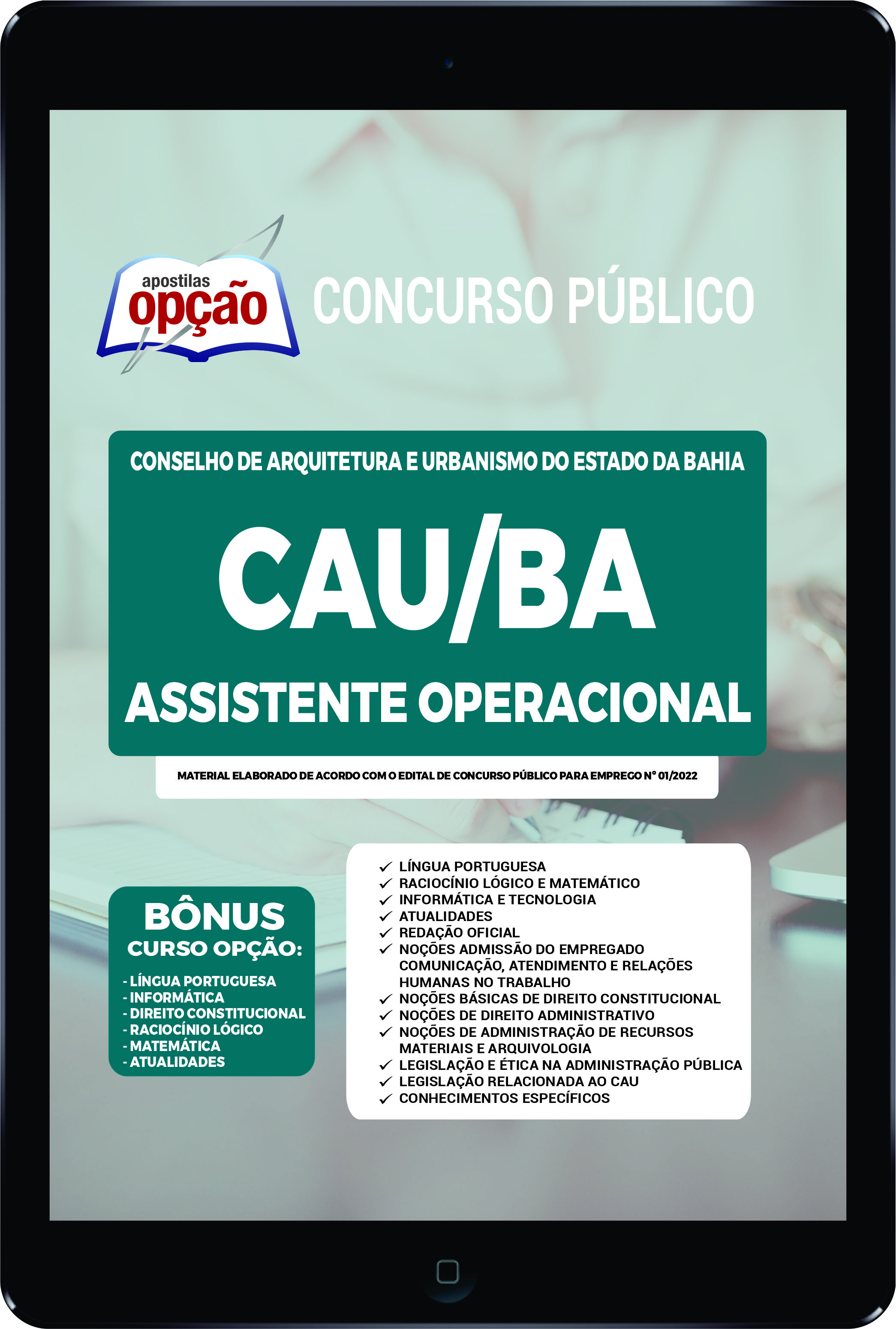 Apostila CAU-BA 2023 - em PDF Assistente Operacional 2023