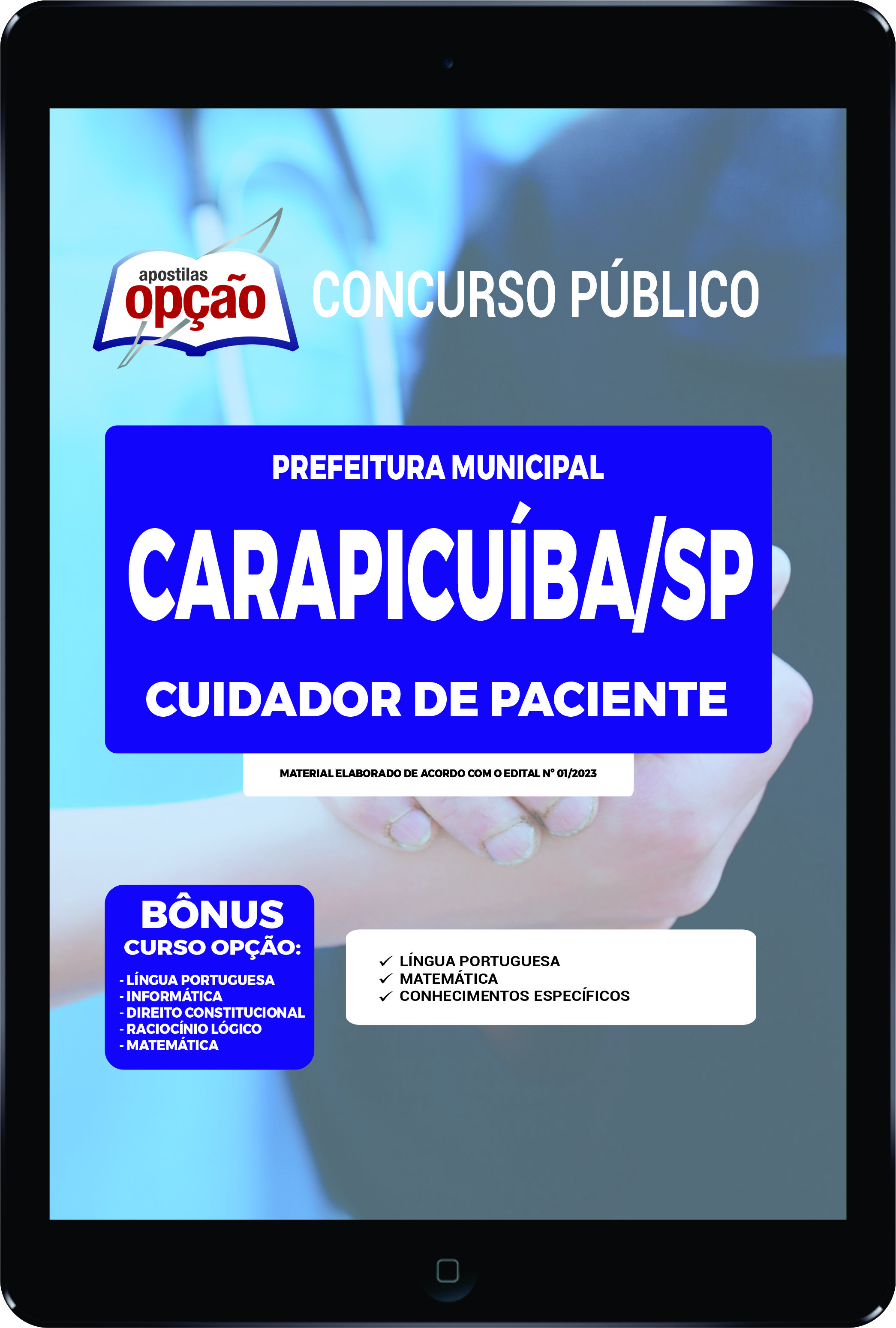 Apostila Prefeitura  de Carapicuíba - SP PDF Cuid Paciente 2023