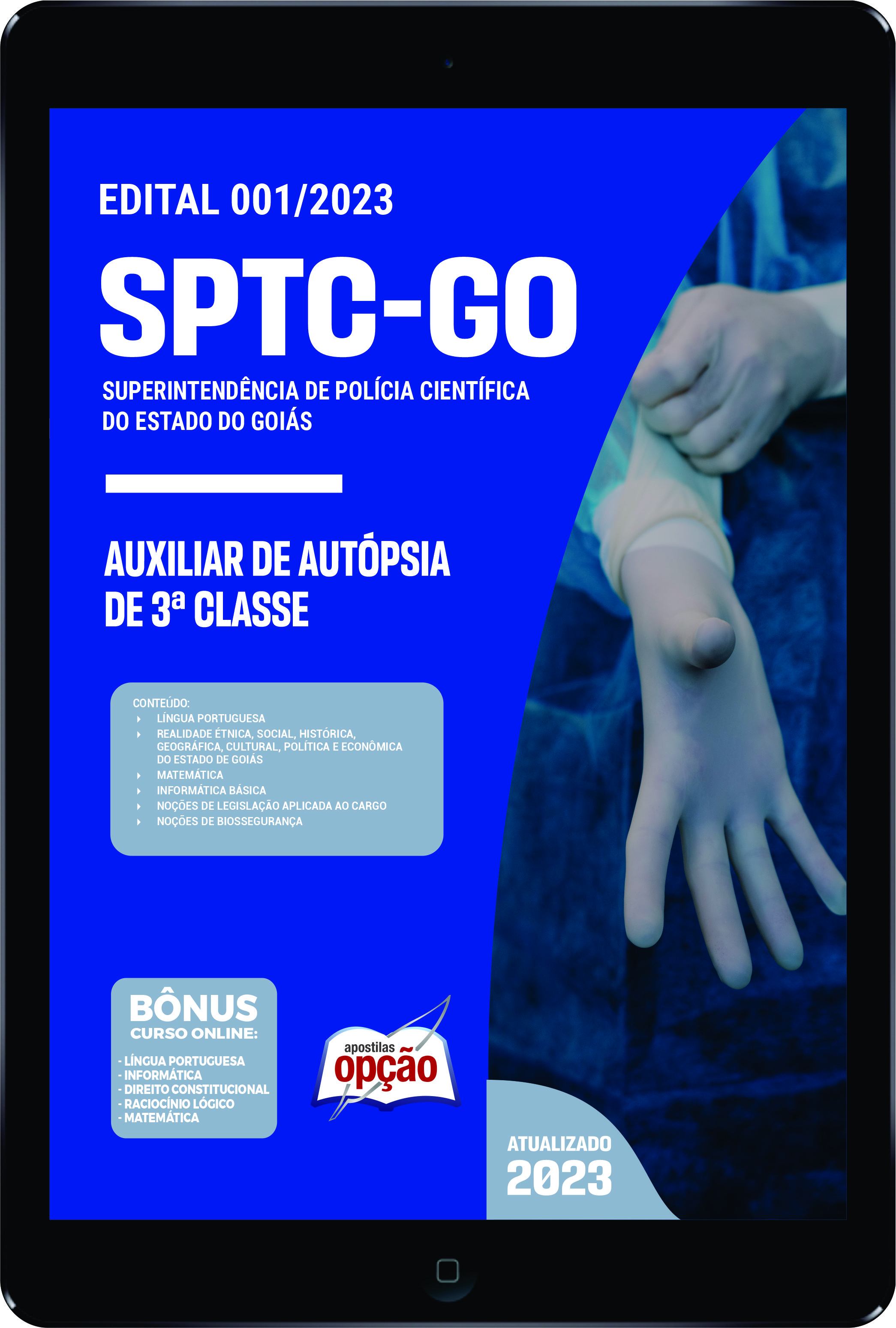 Apostila SPTC-GO em PDF Auxiliar de Autópsia de 3ª Classe 2023