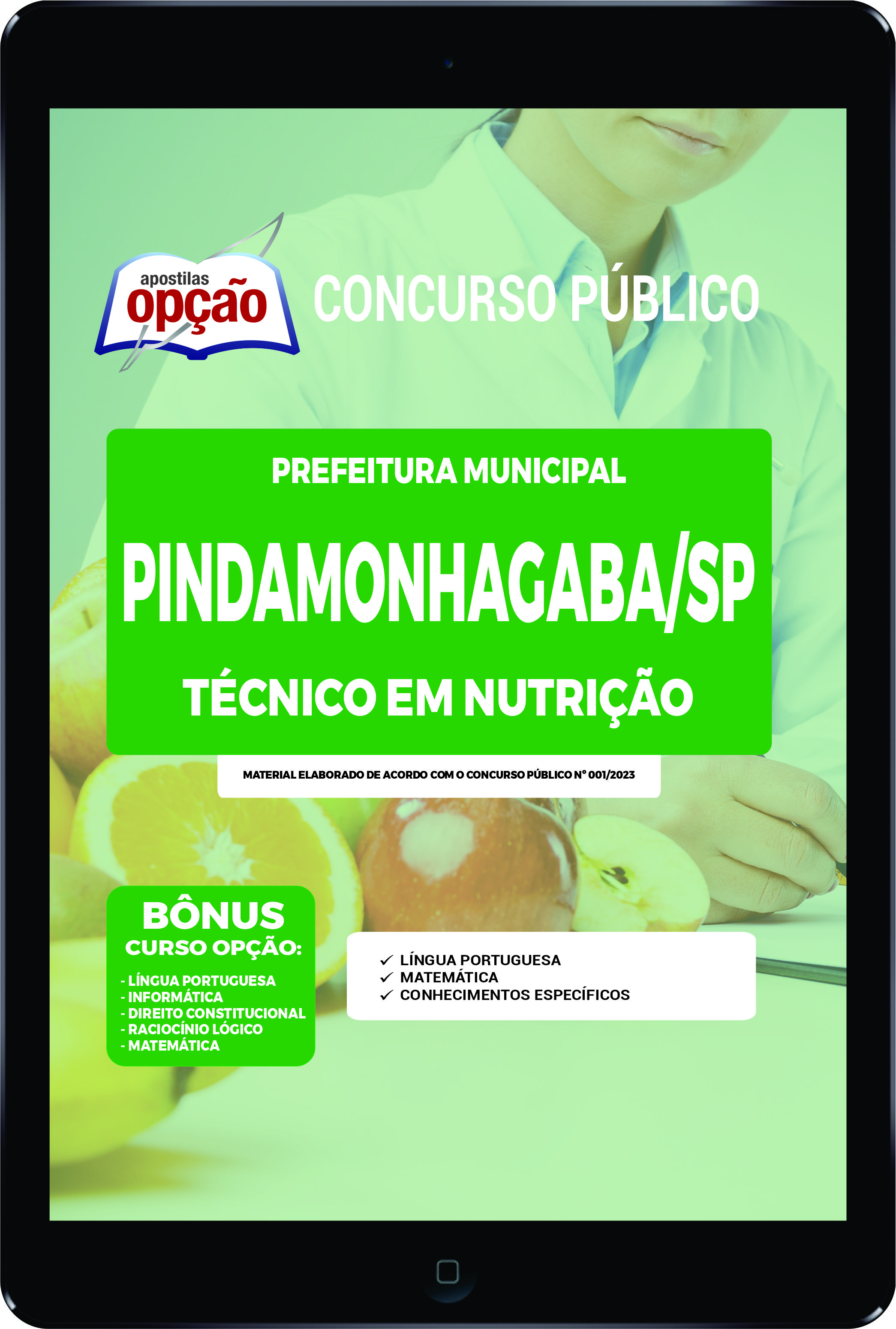 Apostila Prefeitura  de Pindamonhangaba - SP PDF Téc Nutrição 2023