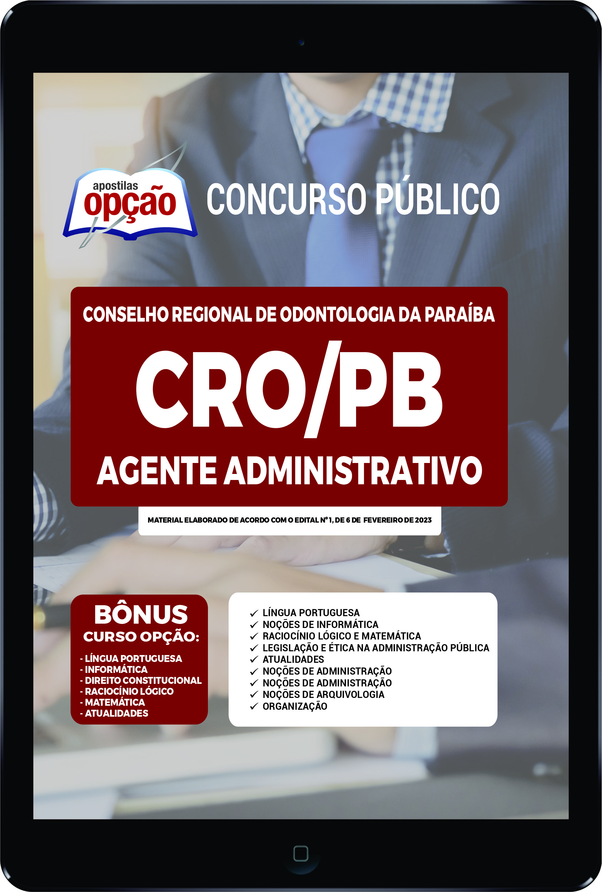 Apostila CRO-PB em PDF - Agente Administrativo 2023