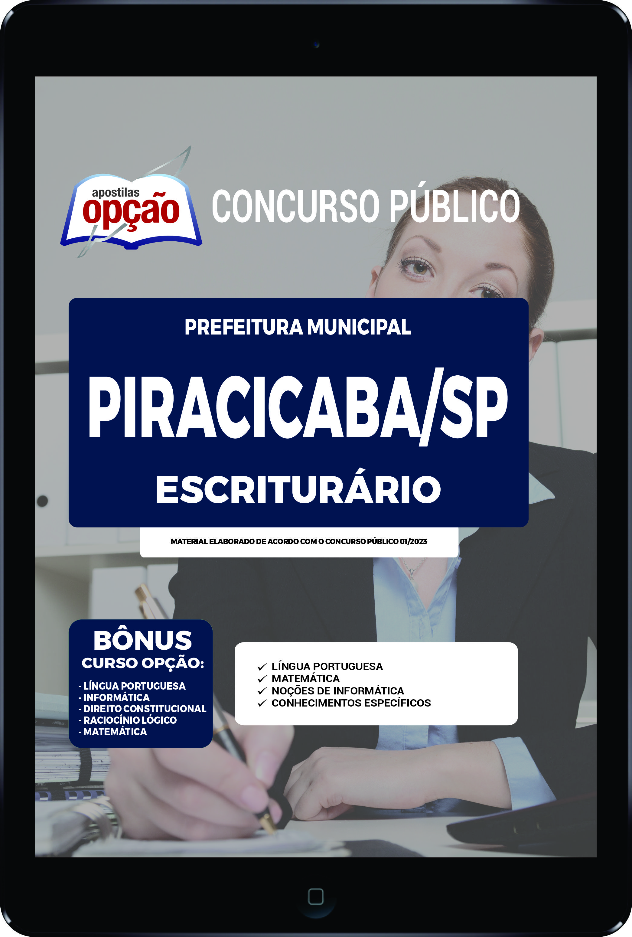 Apostila Prefeitura de Piracicaba - SP PDF - Escriturário 2023