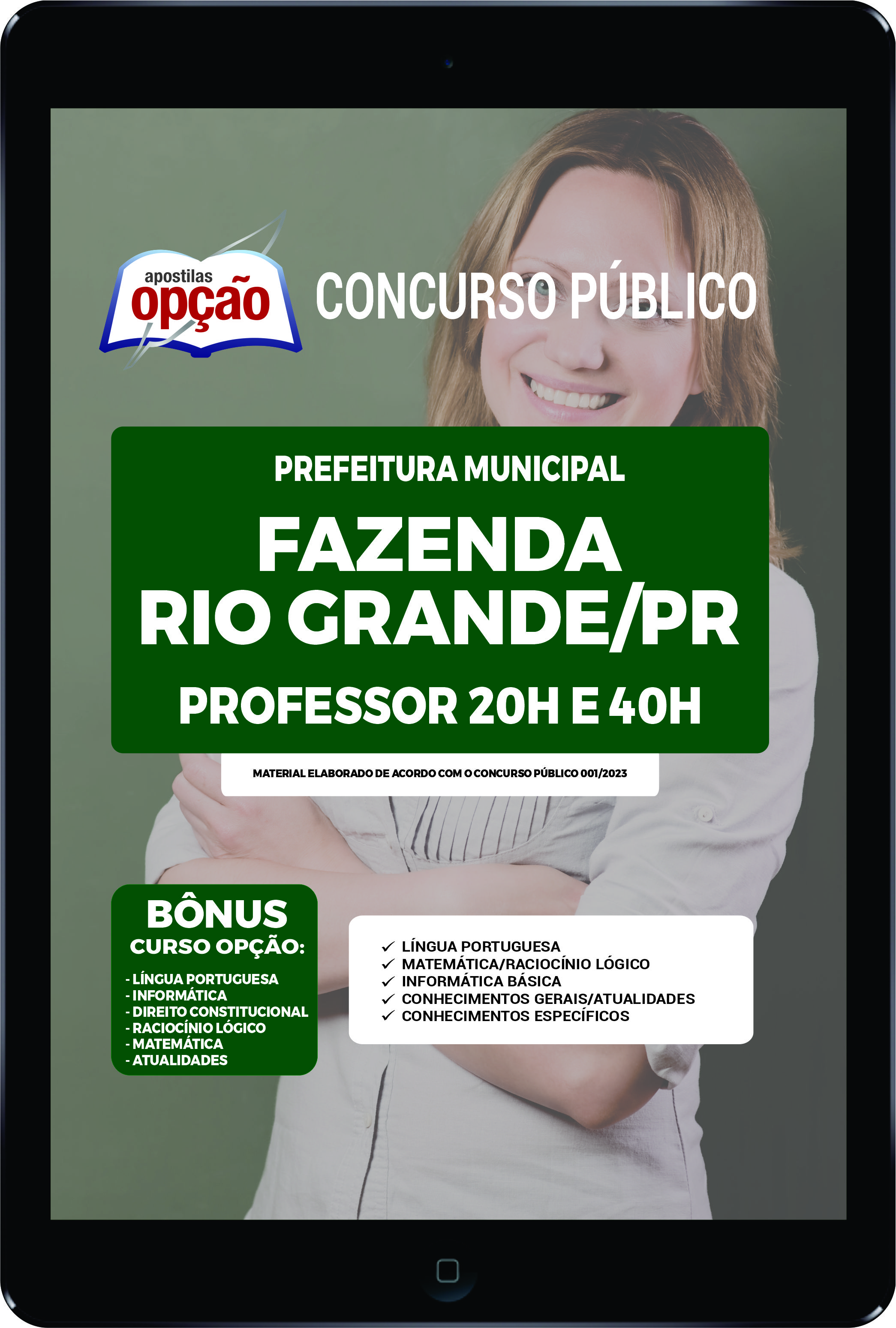 Apostila Prefeitura  de Fazenda Rio Grande PR PDF - Professor 20h e 40h 2023