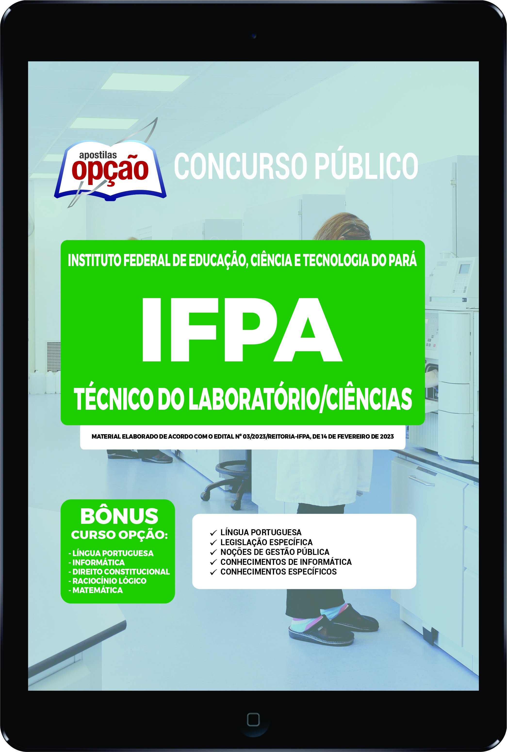 Apostila IFPA PDF - Técnico de Laboratório/Ciências 2023