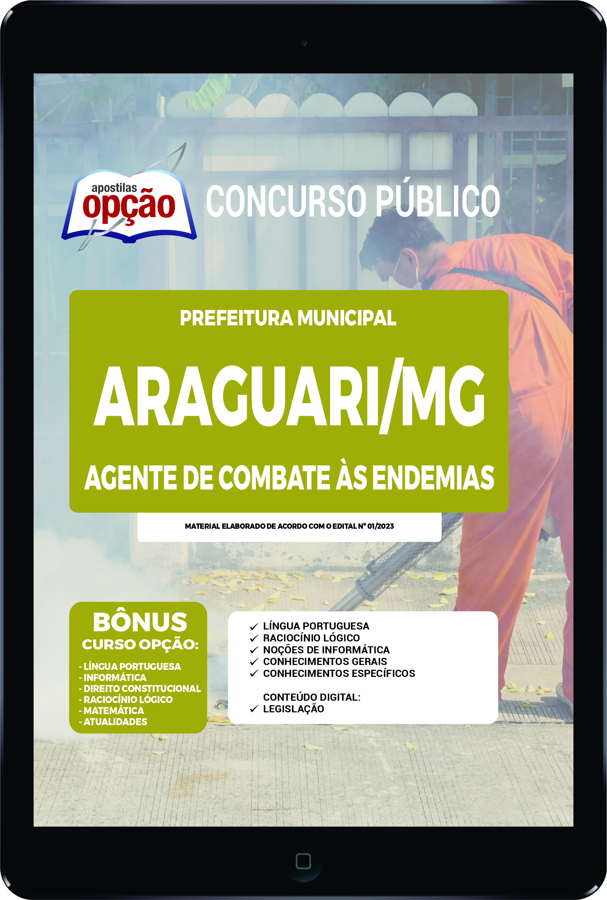 Apostila Prefeitura  de Araguari MG PDF Agente de Combate às Endemias 2023