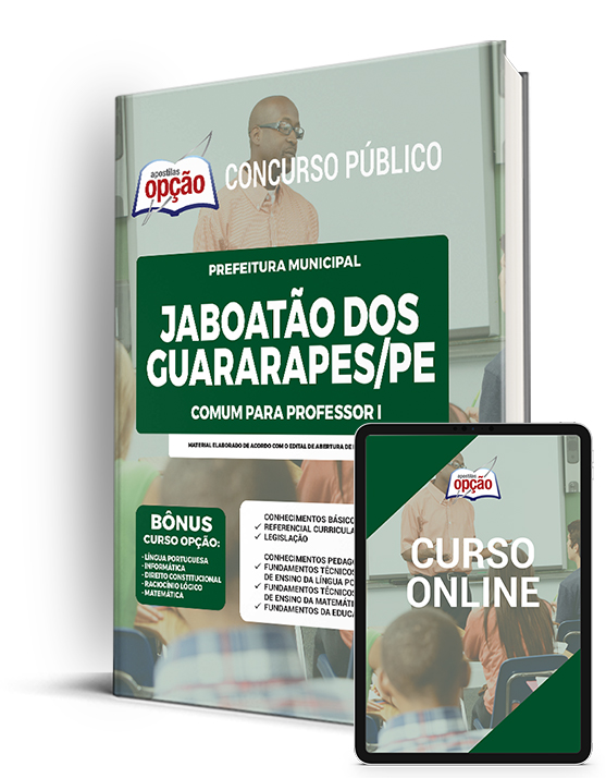 Apostila Prefeitura  de Jaboatão dos Guararapes PE 2023 Comum Professor I