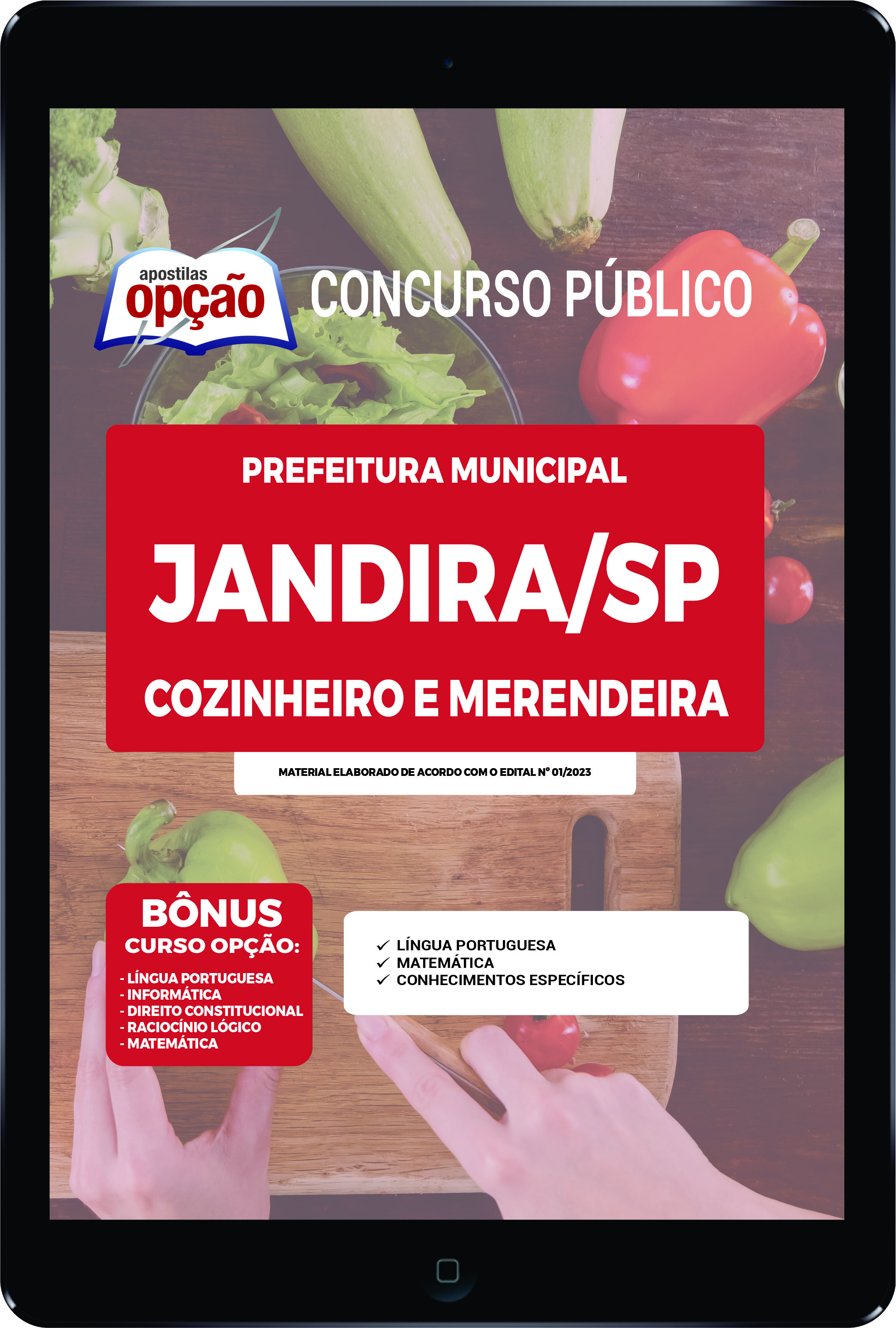 Apostila Prefeitura de Jandira - SP PDF - Cozinheiro e Merendeira 2023