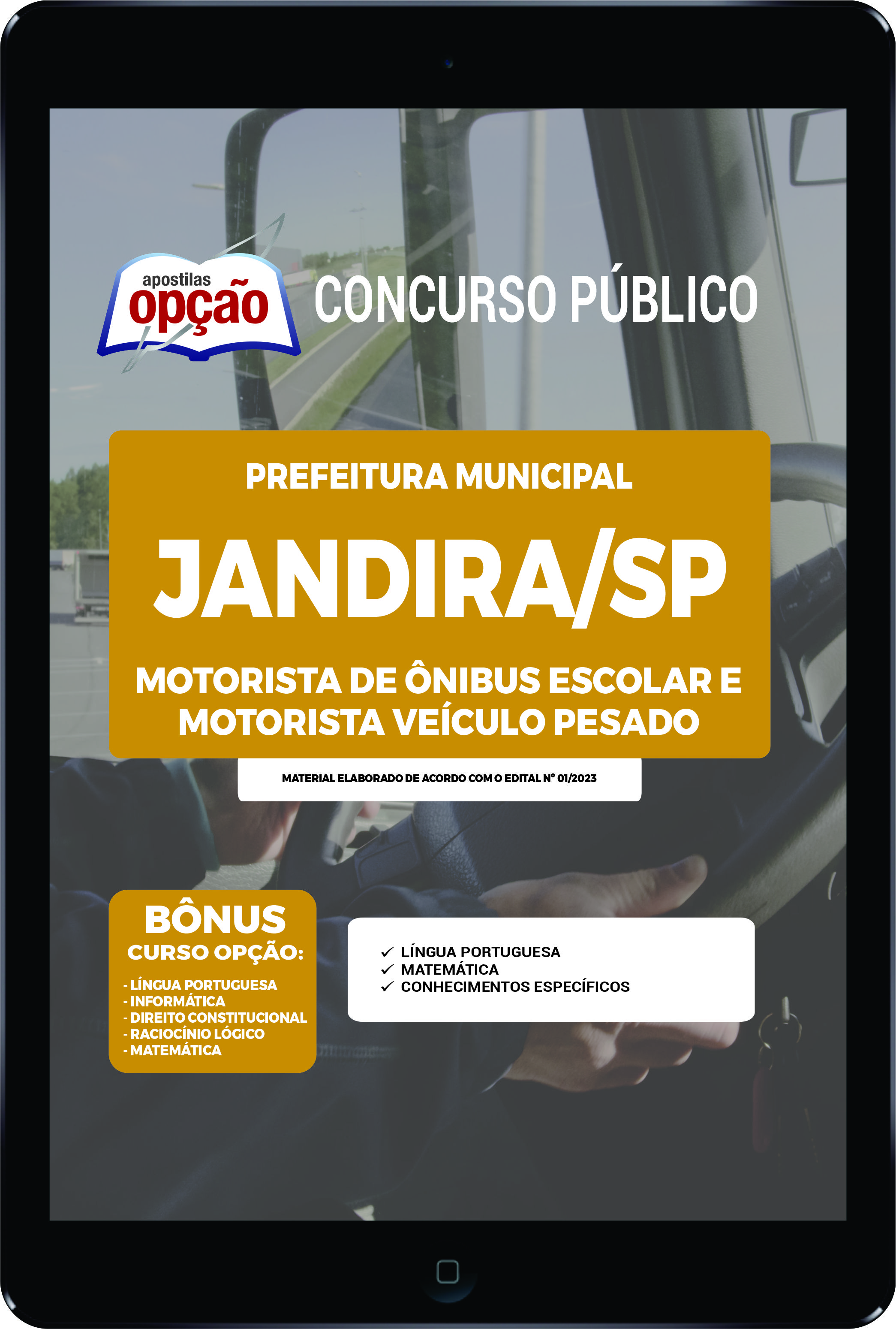 Apostila Prefeitura de Jandira - SP em PDF - Motorista 2023