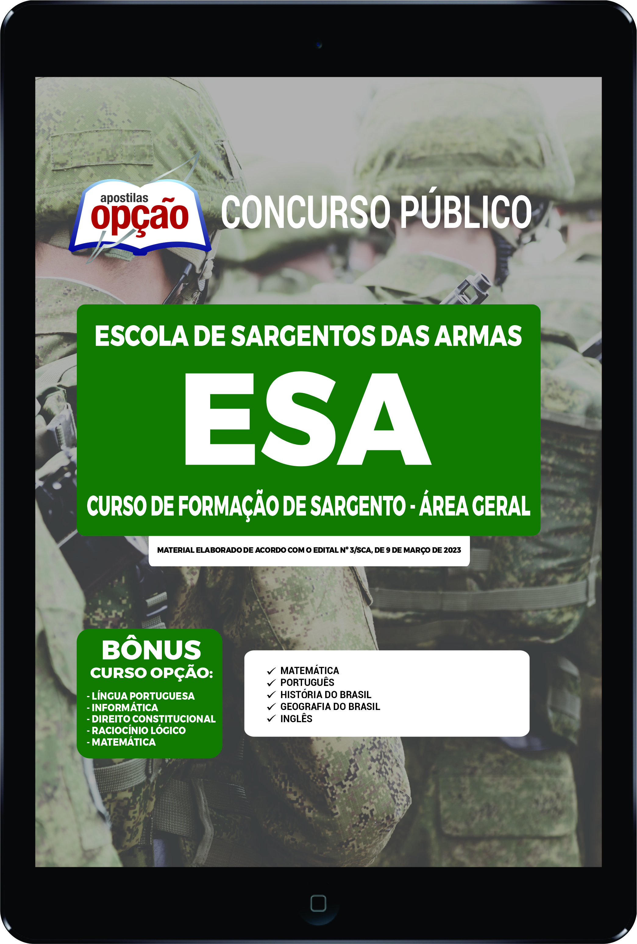 Apostila ESA em PDF - Curso de Formação de Sargento - Área Geral 2023