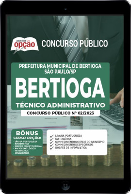 Apostila Prefeitura de Bertioga - SP em PDF - Técnico Administrativo