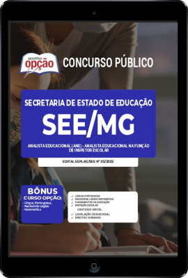 Apostila SEE-MG em PDF - Analista Educacional (ANE) - Analista Educacional na função de Inspetor Escolar