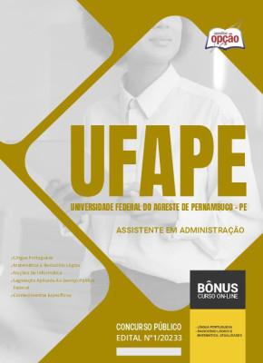 Apostila UFAPE - PE 2024 Assistente em Administração