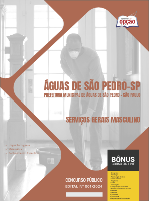 Apostila Prefeitura de Águas de São Pedro - SP em PDF - Serviços Gerais Masculino 2024