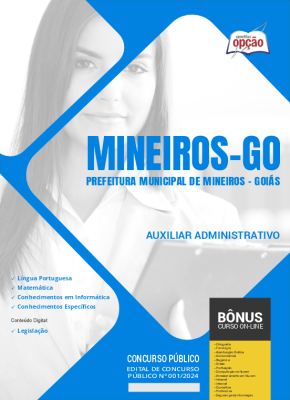 Apostila Prefeitura de Mineiros - GO em PDF - Auxiliar Administrativo 2024