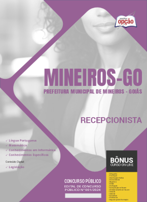 Apostila Prefeitura de Mineiros - GO em PDF - Recepcionista 2024