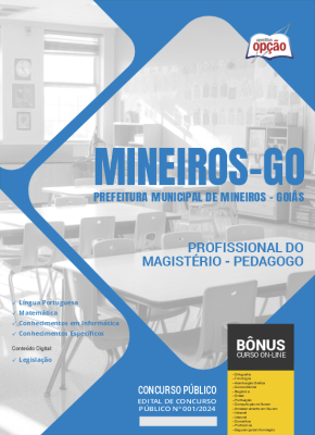 Apostila Prefeitura de Mineiros - GO em PDF - Profissional do Magistério - Pedagogo 2024
