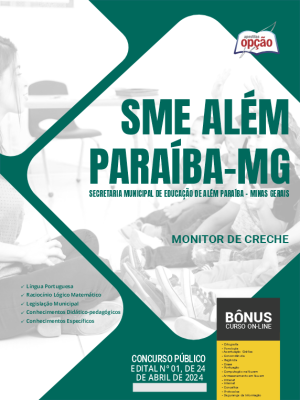 Apostila SME Além Paraíba - MG em PDF - Monitor de Creche 2024