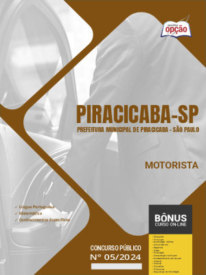 Apostila Prefeitura de Piracicaba - SP em PDF - Motorista 2024