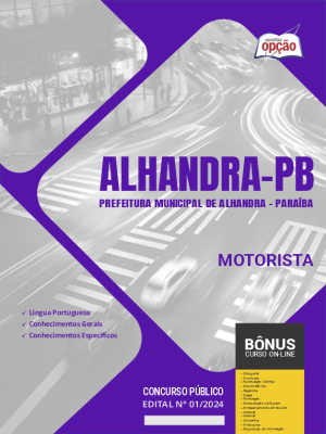 Apostila Prefeitura de Alhandra - PB em PDF - Motorista 2024